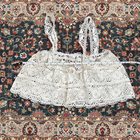 Handmade cream crochet tank top - Picture 6 of 7